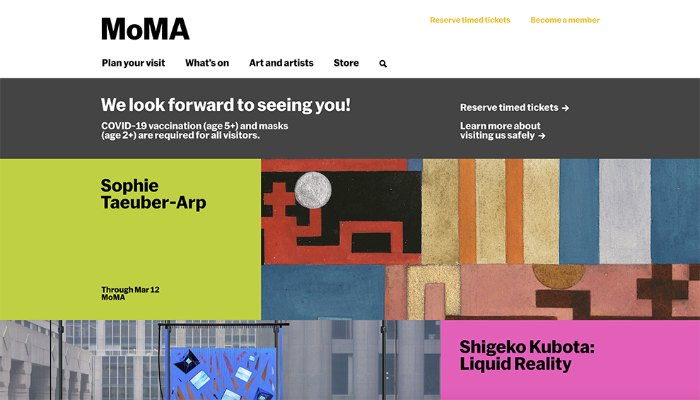ออกแบบโฮมเพจ moma
