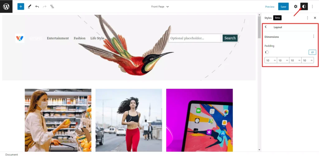 Padrões de bloco do WordPress e estilos globais em Twenty Twenty Two Theme 11 Global Layout