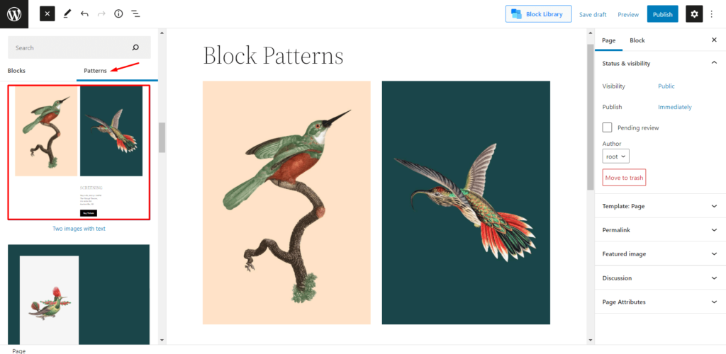 Padrões de bloco do WordPress e estilos globais em Twenty Twenty Two Theme 3 Adding Block Pattern