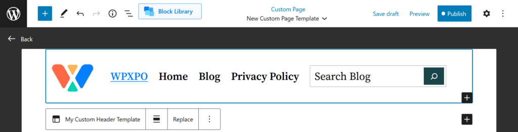 22のテーマでWordPressページテンプレートを作成する方法7 Custom header template for the custom WordPress page template