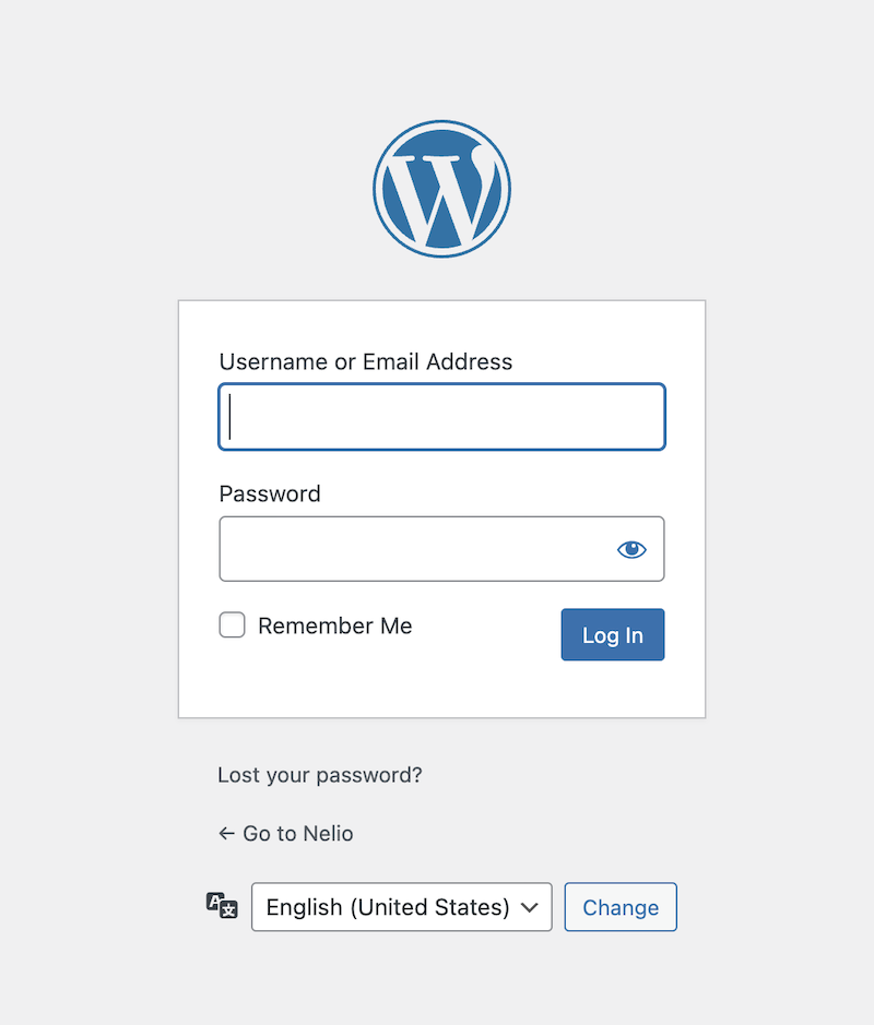 Langkah pertama akses ke situs WordPress