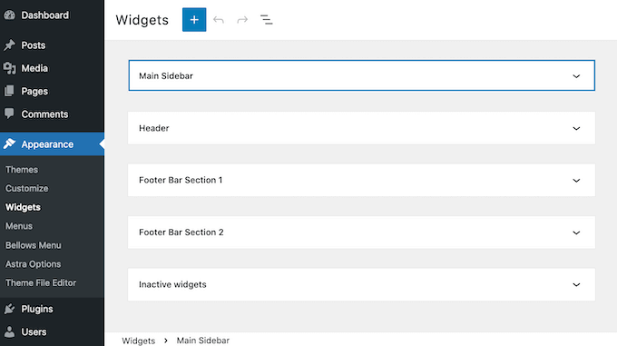 المظهر-الحاجيات-الشريط الجانبي Configuring the collapsible sidebar menu.