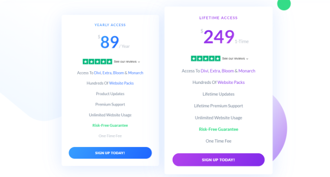 harga divi Divi pricing
