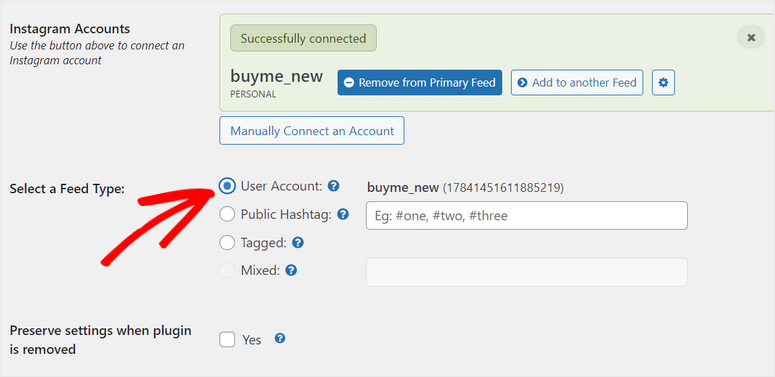 configurați tipul de feed - IsItWP - Detector gratuit de teme WordPress set up feed type