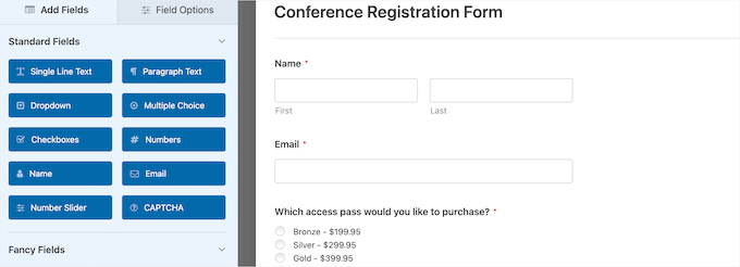 Exemple de formulaire d'inscription WPForms WPForms registration form example