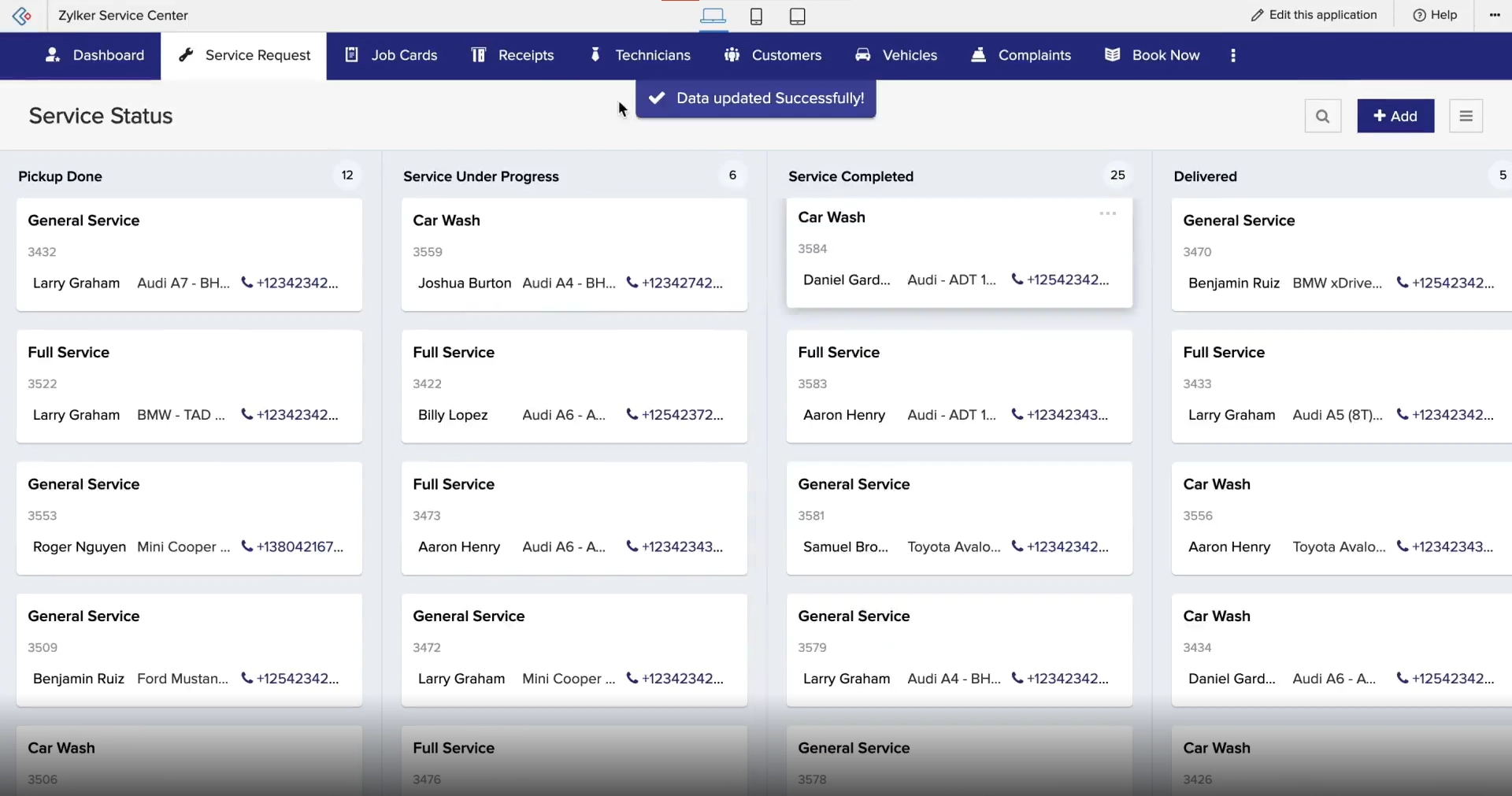 A interface de baixo código para o Zoho Creator.