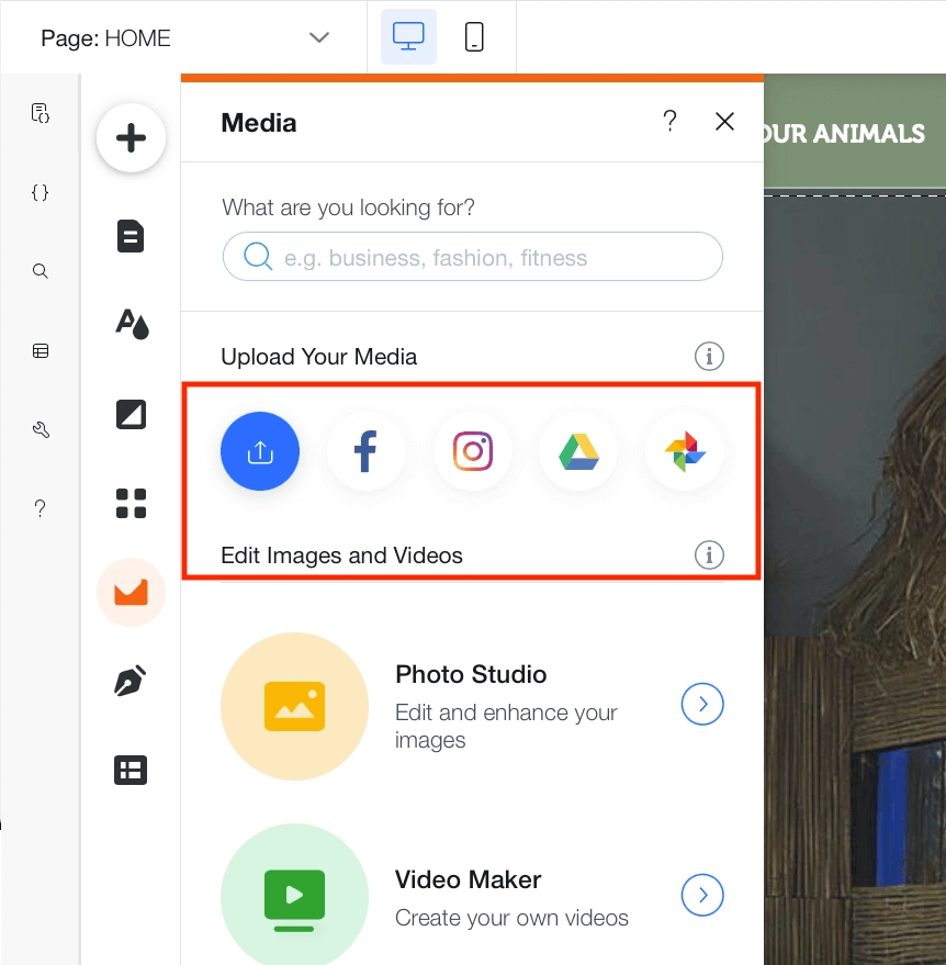 Wix Media Center tiene docenas de opciones para almacenar y ajustar imágenes