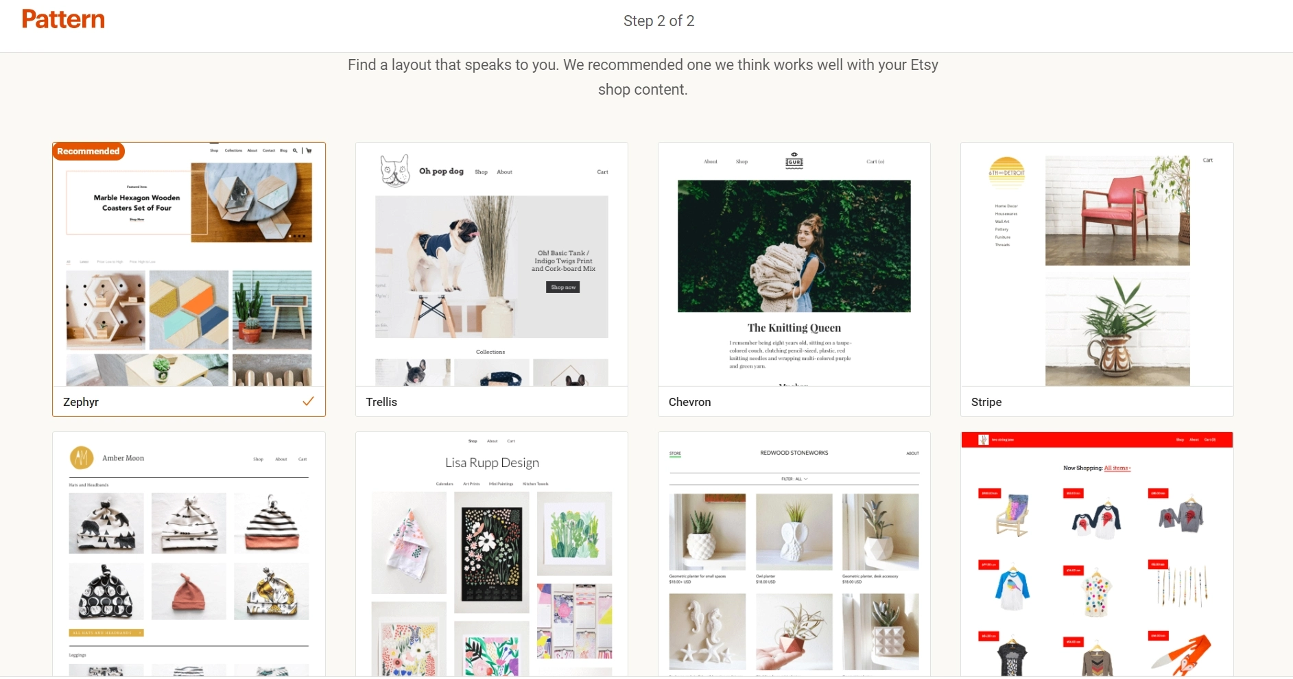 Shopify против Etsy — шаблоны