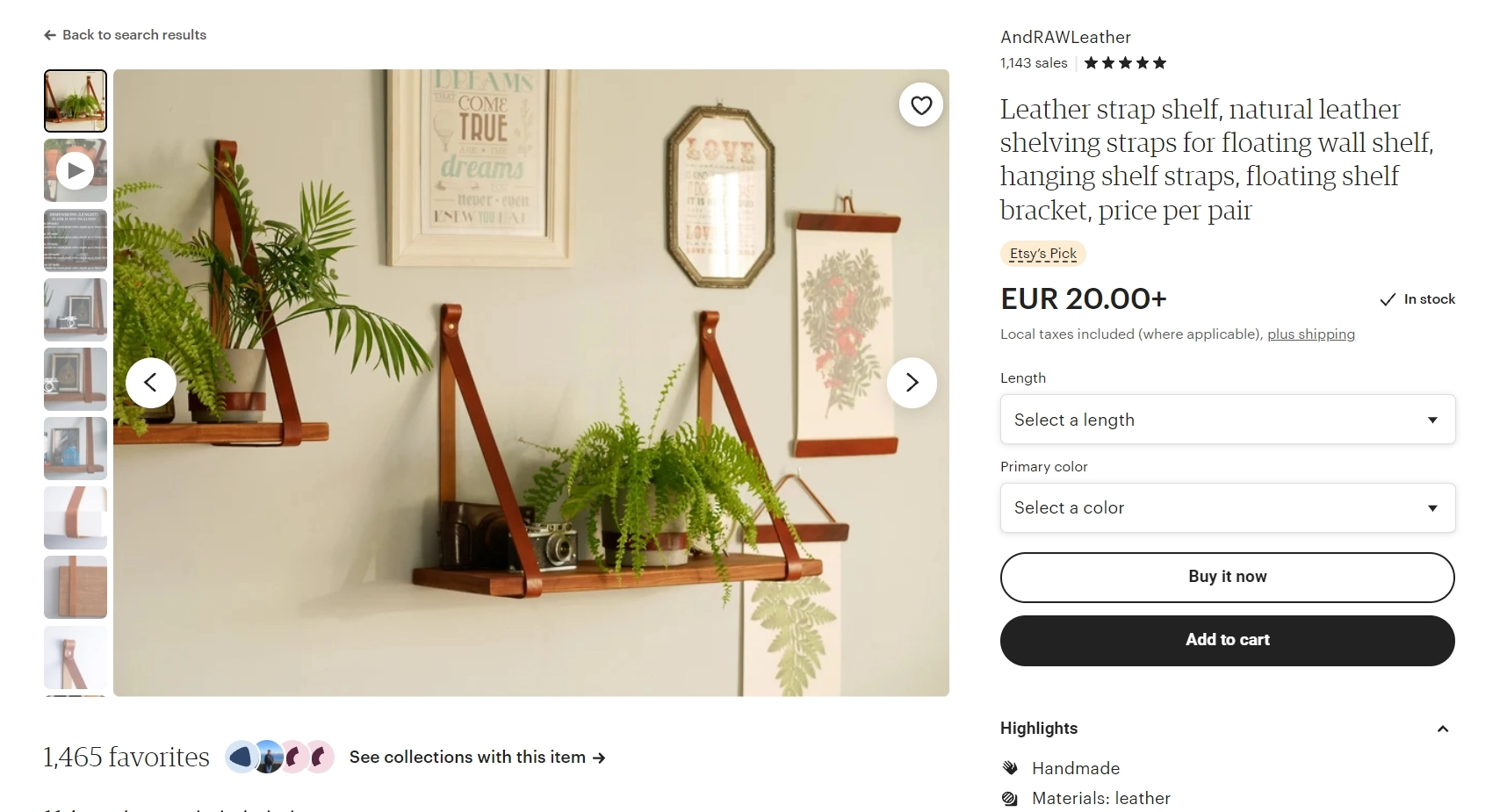 Shopify против страниц продуктов Etsy - Etsy