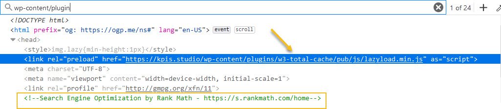 descobrindo plugins usando o código-fonte