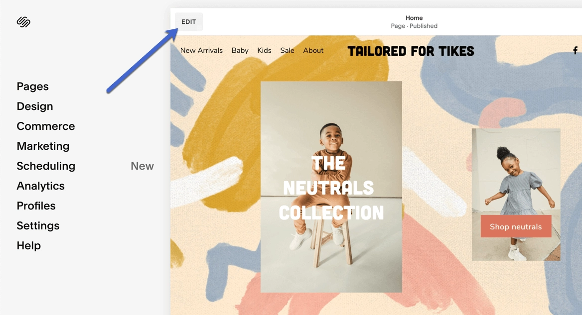 edit template - ulasan Squarespace