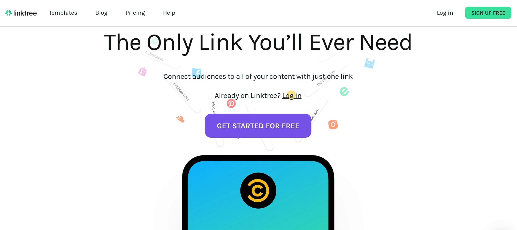Il servizio Linktree.