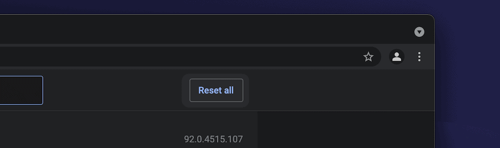 Butonul Reset All.