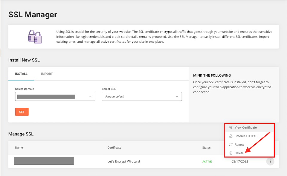 certificato SSL di siteground