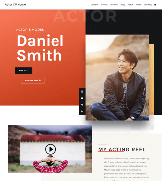 Tema WordPress Divi Actor