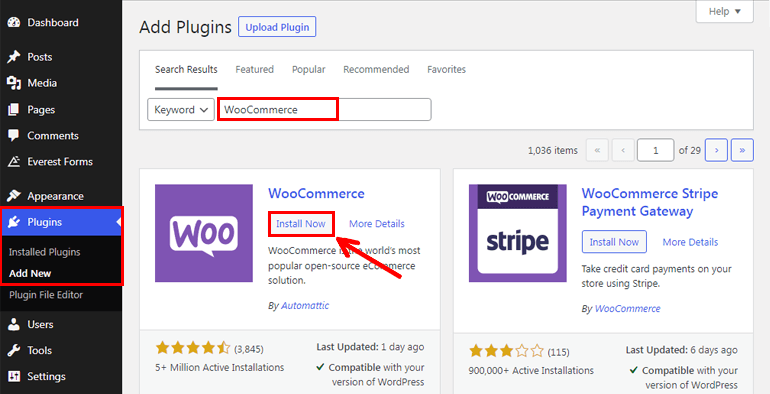 安装 WooCommerce