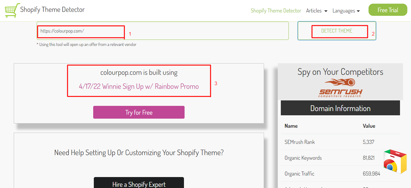 detector de temas shopify