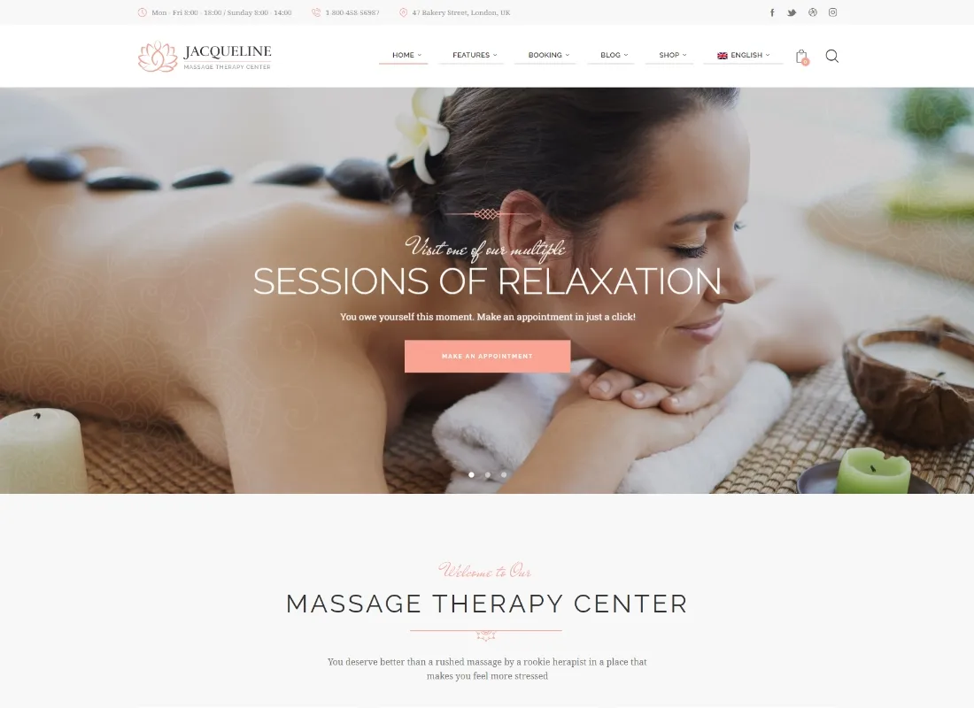 Jaqueline | Tema WordPress de Spa e Massagem Salão de Beleza + Elementor