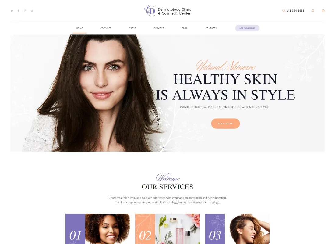 D&C | Tema WordPress para Clínica de Dermatologia e Centro de Cosmetologia
