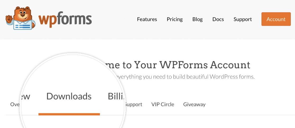 WPForms의 다운로드 탭