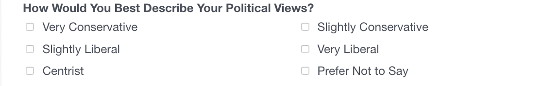 Politische Haltung demografische Frage