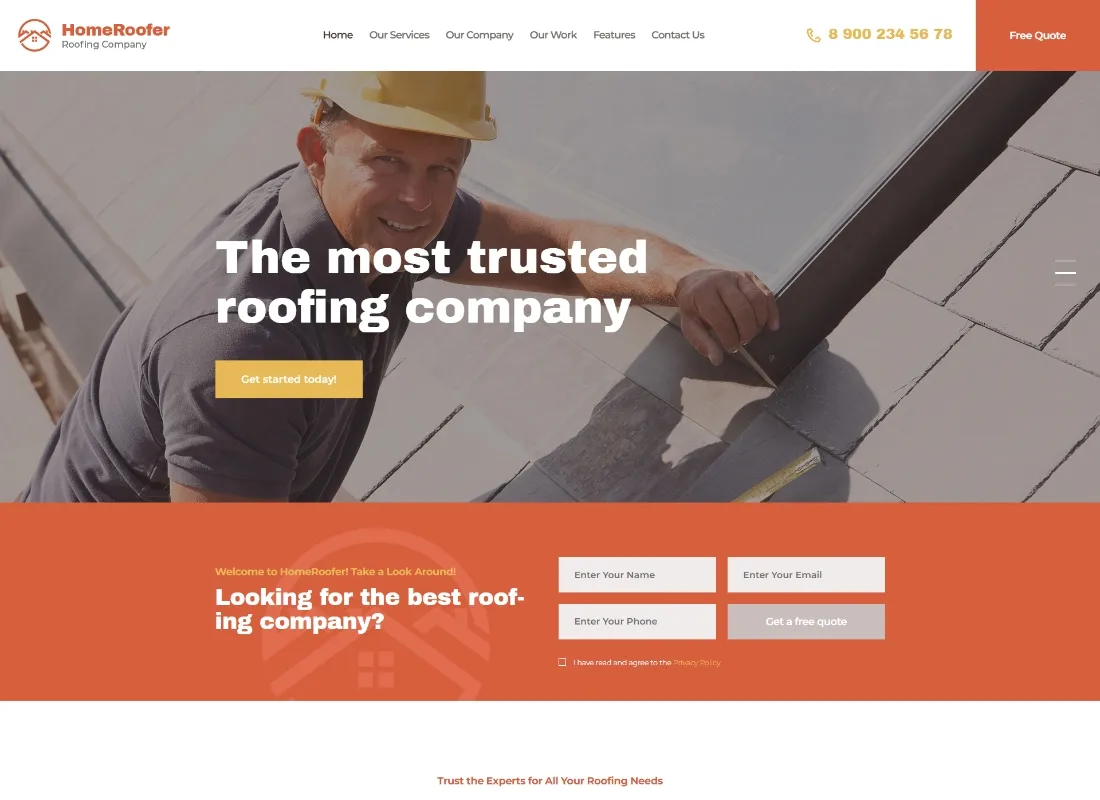 InicioRoofer | Tema de WordPress para servicios y construcción de empresas de techado