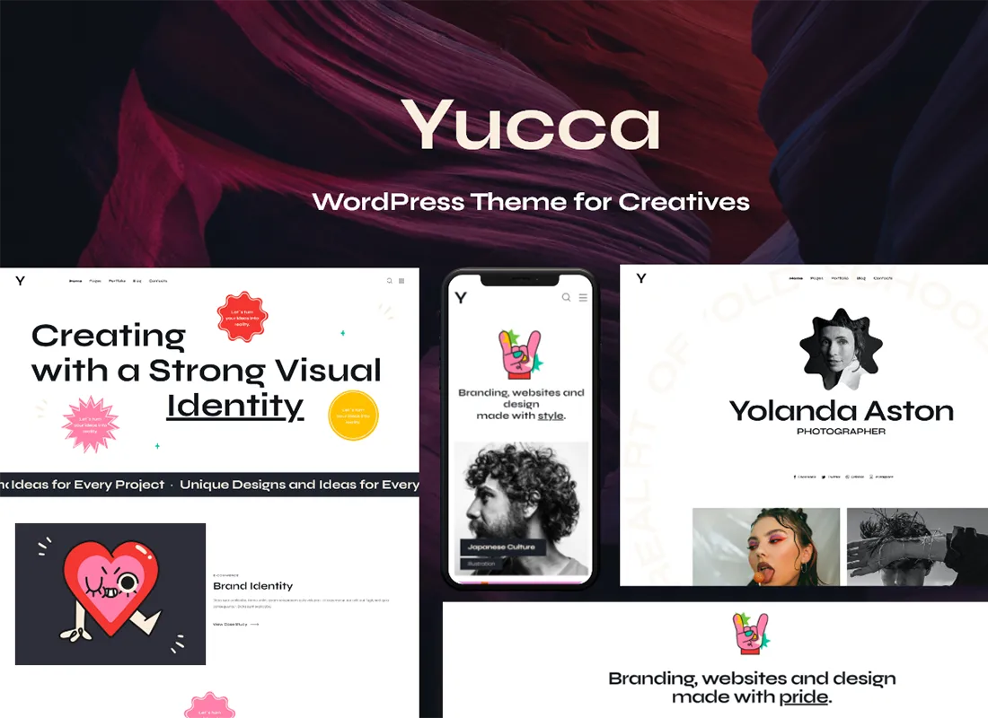 Yucca | Tema WordPress e portfólio pessoal para criativos