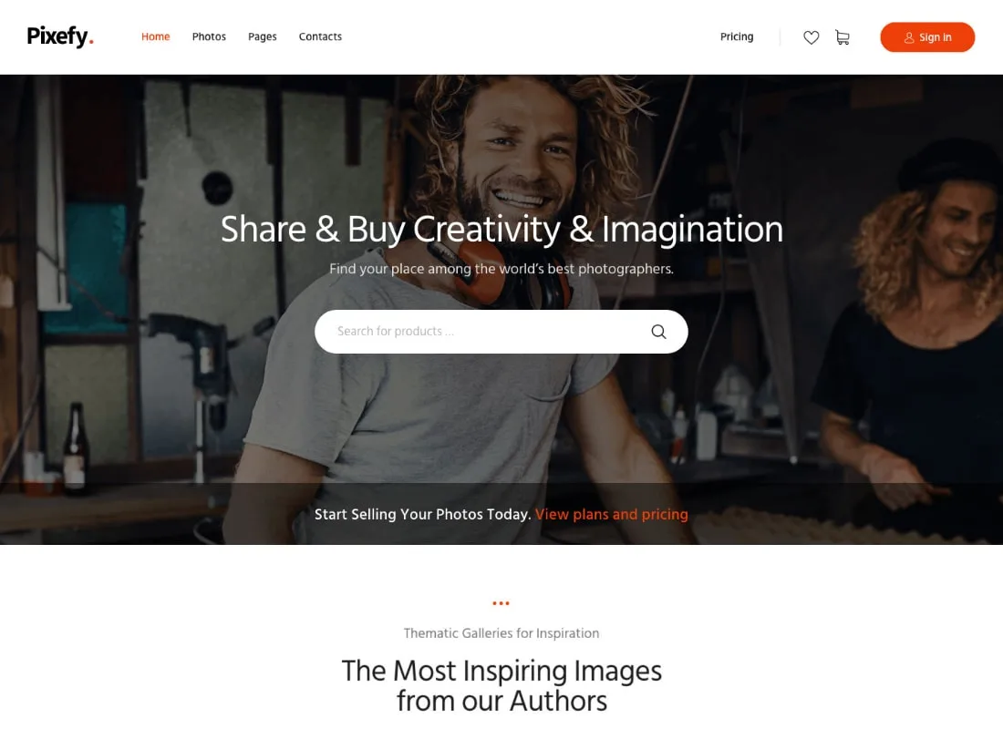 Pixelfy | Tema do mercado de fotografia multiuso + plug-in WCFM