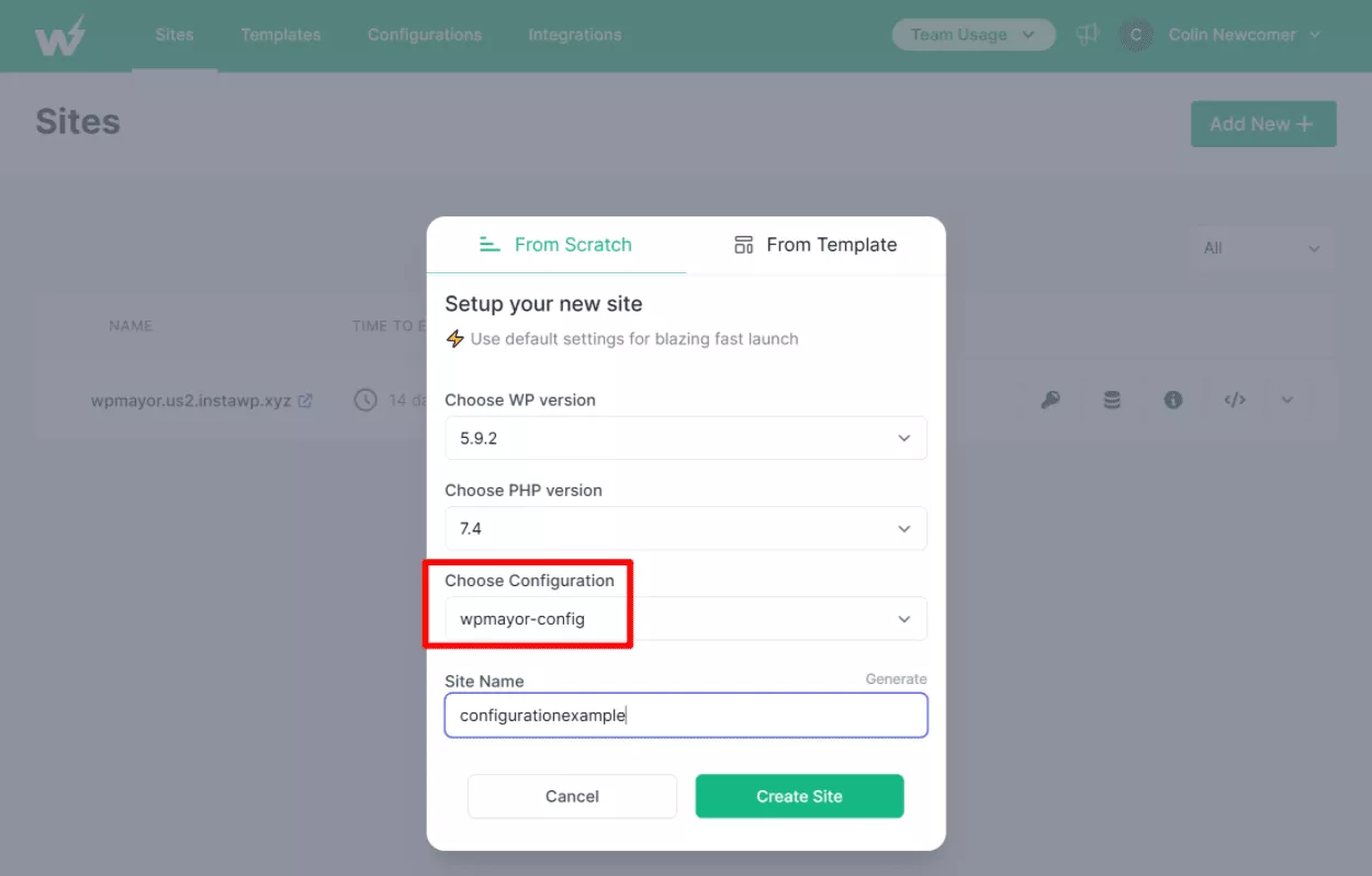 باستخدام التكوين
