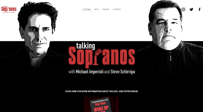 10+ ตัวอย่างเว็บไซต์พอดคาสต์ที่น่าสนใจที่สุด 2 Talking Sopranos