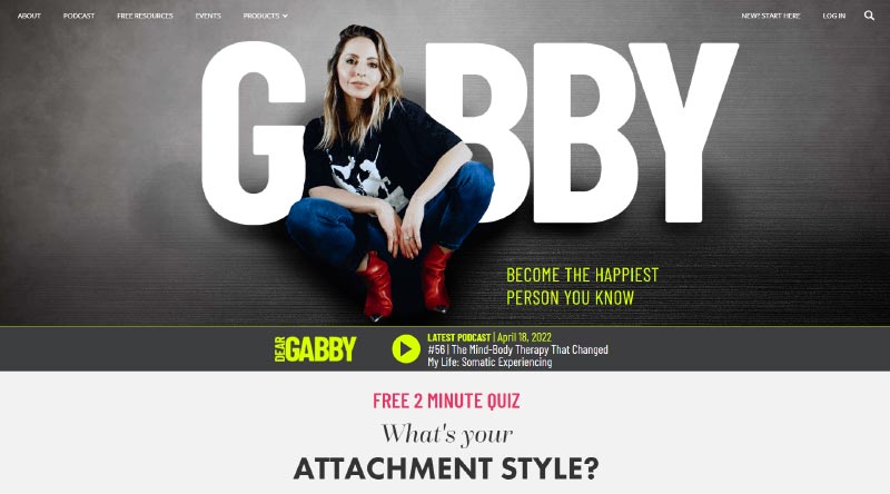 10+ ตัวอย่างเว็บไซต์พอดคาสต์ที่น่าสนใจที่สุด 12 Gabby