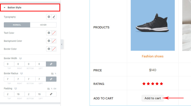 Come aggiungere facilmente l'elemento di confronto dei prodotti WooCommerce al tuo sito Web 14 Product comparison button style
