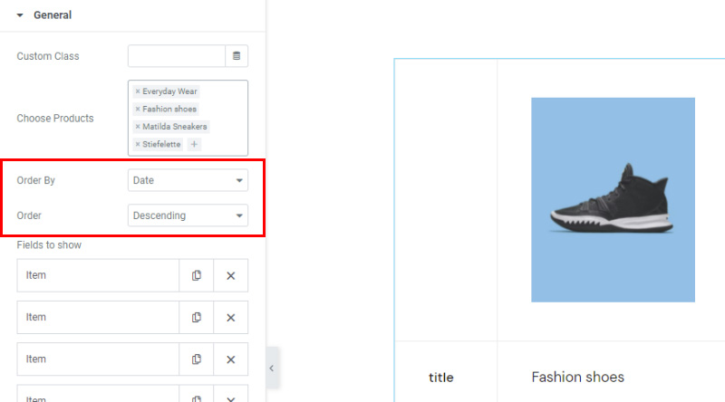 Come aggiungere facilmente l'elemento di confronto dei prodotti WooCommerce al tuo sito Web 7 Product comparison order