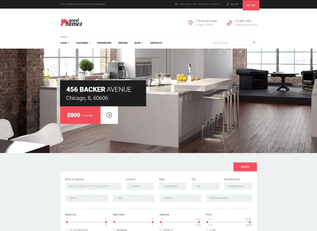 Buone case | Un tema WordPress per immobili contemporanei