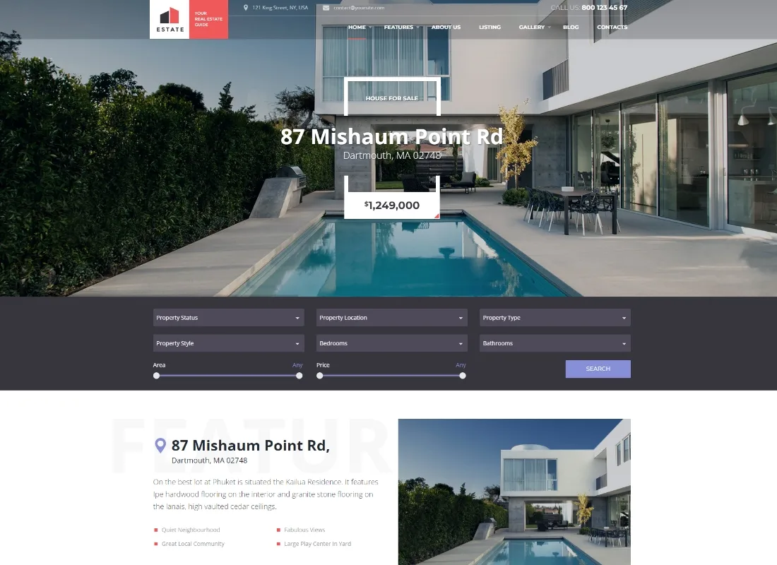 Proprietà | Tema WordPress per vendite e affitti immobiliari + RTL