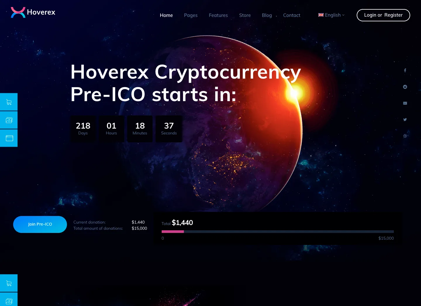 hoverex | Criptomoneda, NFT & ICO WordPress Theme + Español