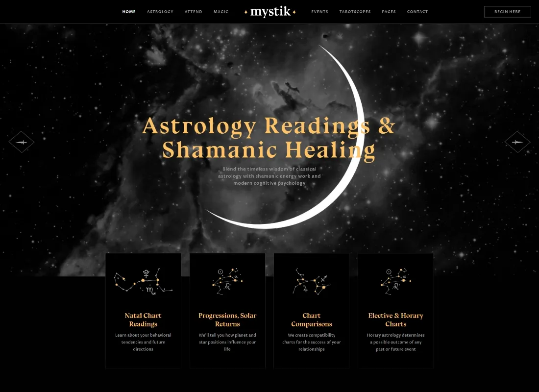 místico | Astrología y horóscopo esotérico Adivinación Tema de WordPress + RTL