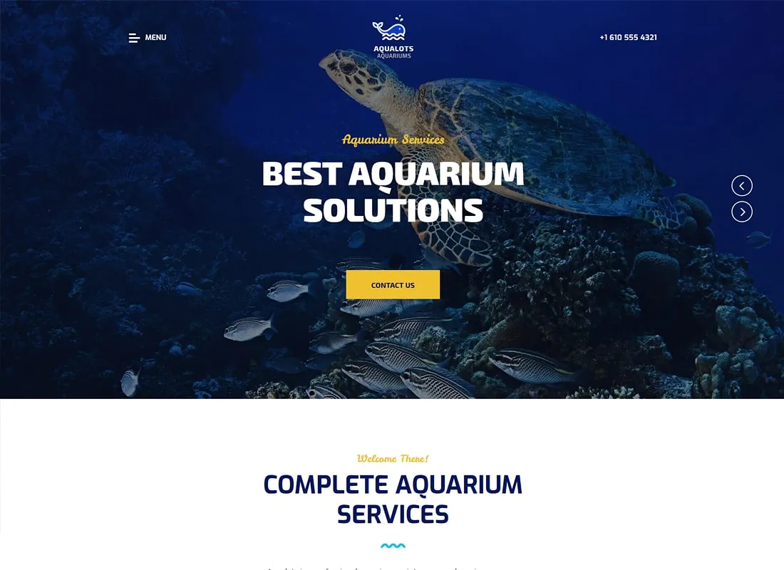 Aqualots | Tema de WordPress para servicios de instalación y mantenimiento de acuarios