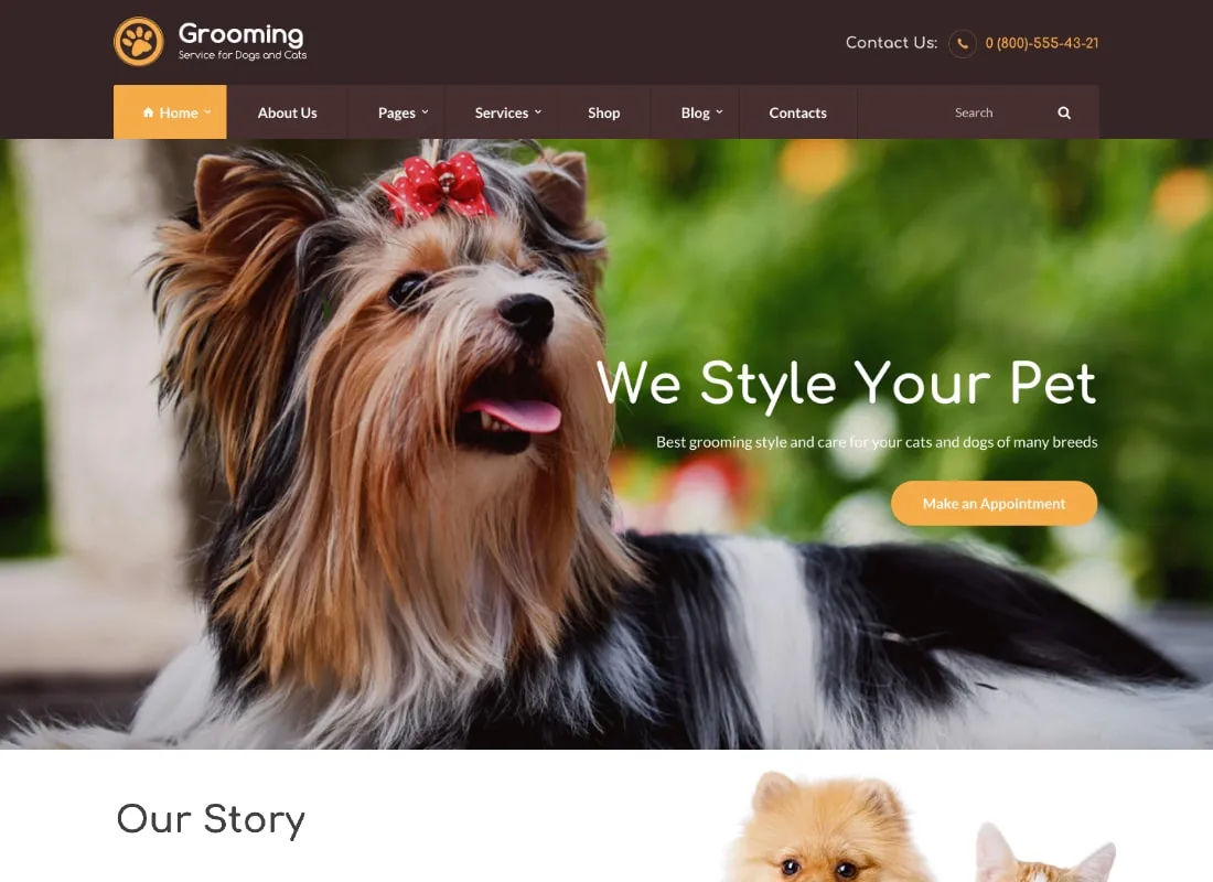club de mascotas | Tema de WordPress para servicios, adopción, citas y comunidad