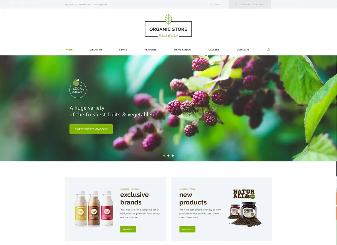 Tienda Orgánica | Tienda de productos ecológicos Tema de WordPress + RTL