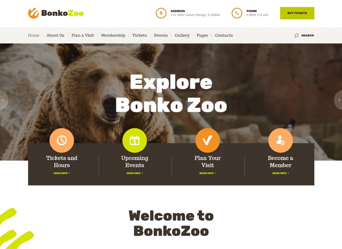 بونكو | موضوع Safari & Zoo WordPress