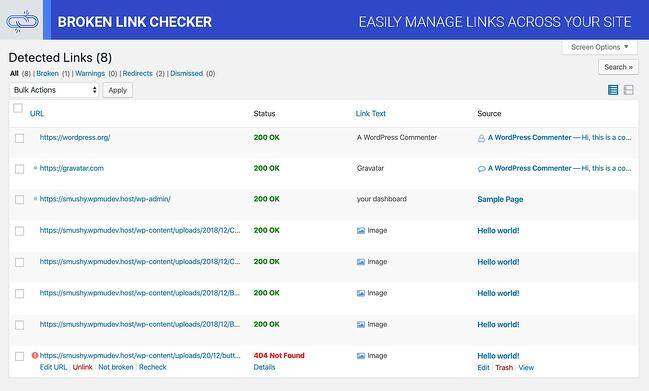 Verificador de links quebrados