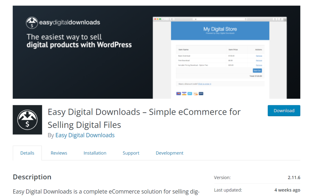 WooCommerce 购物车插件 - 轻松的数字下载