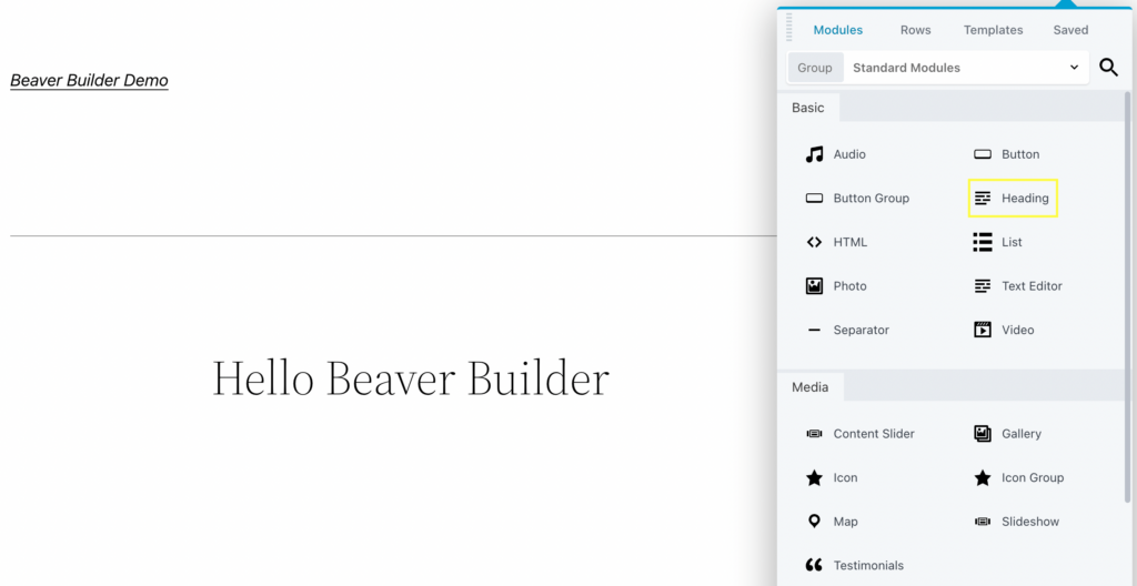 وحدة العنوان الخاصة ببرنامج Beaver Builder Page Builder