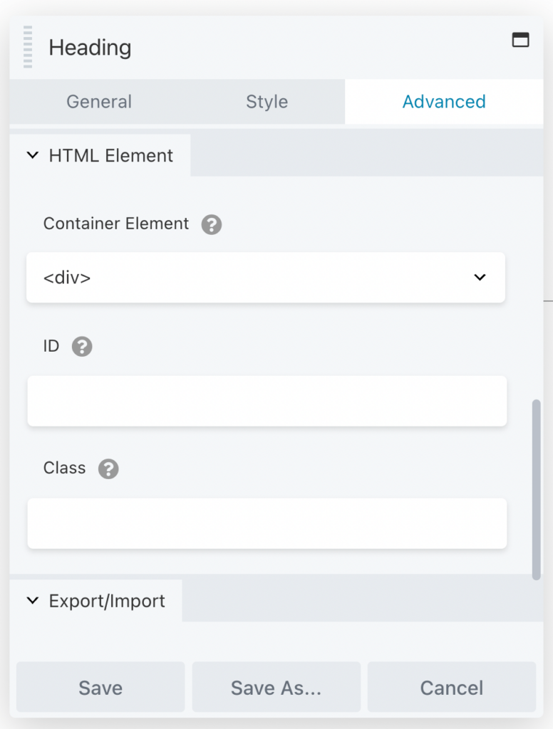 قسم عنصر HTML