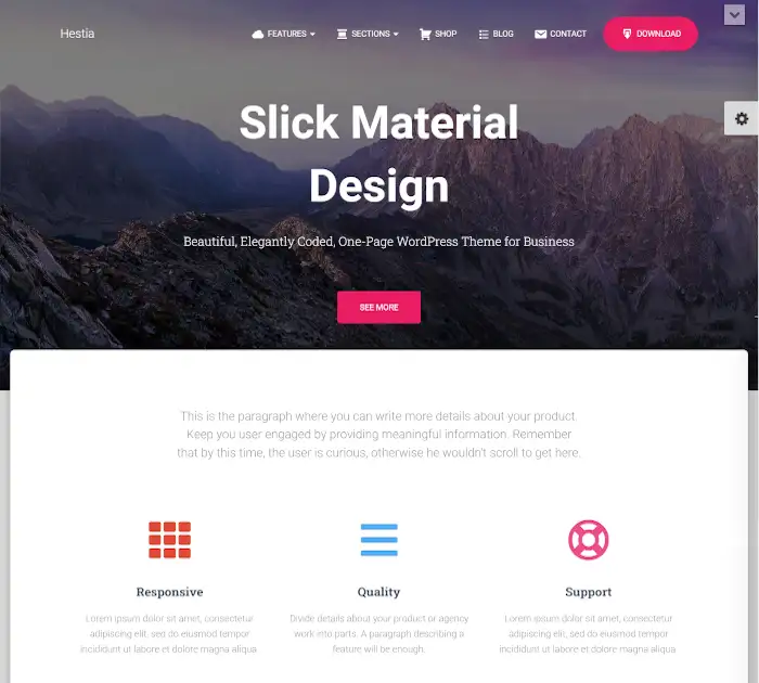 I migliori temi WordPress semplici: Hestia Pro