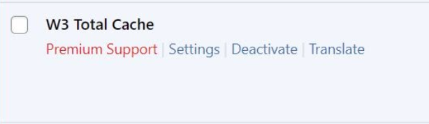 W3 Total Cache nei plugin installati