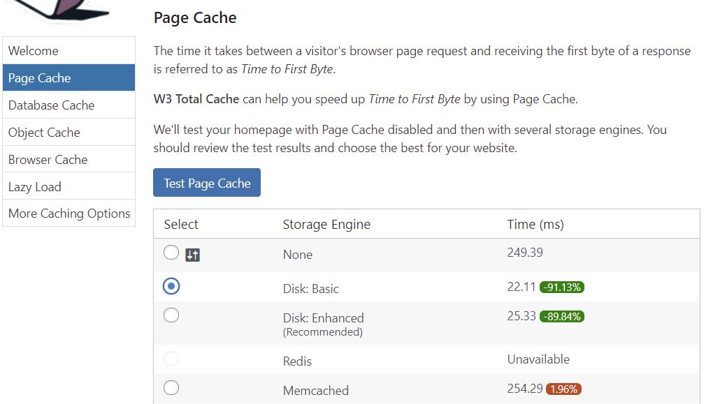Abilita la memorizzazione nella cache con W3 Total Cache