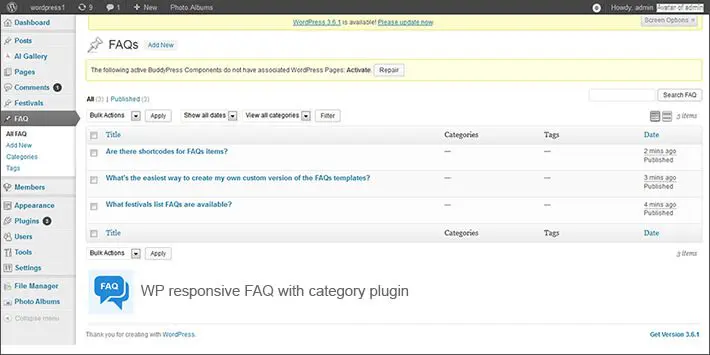 Responsywne FAQ WP z kategorią Wtyczka WordPress