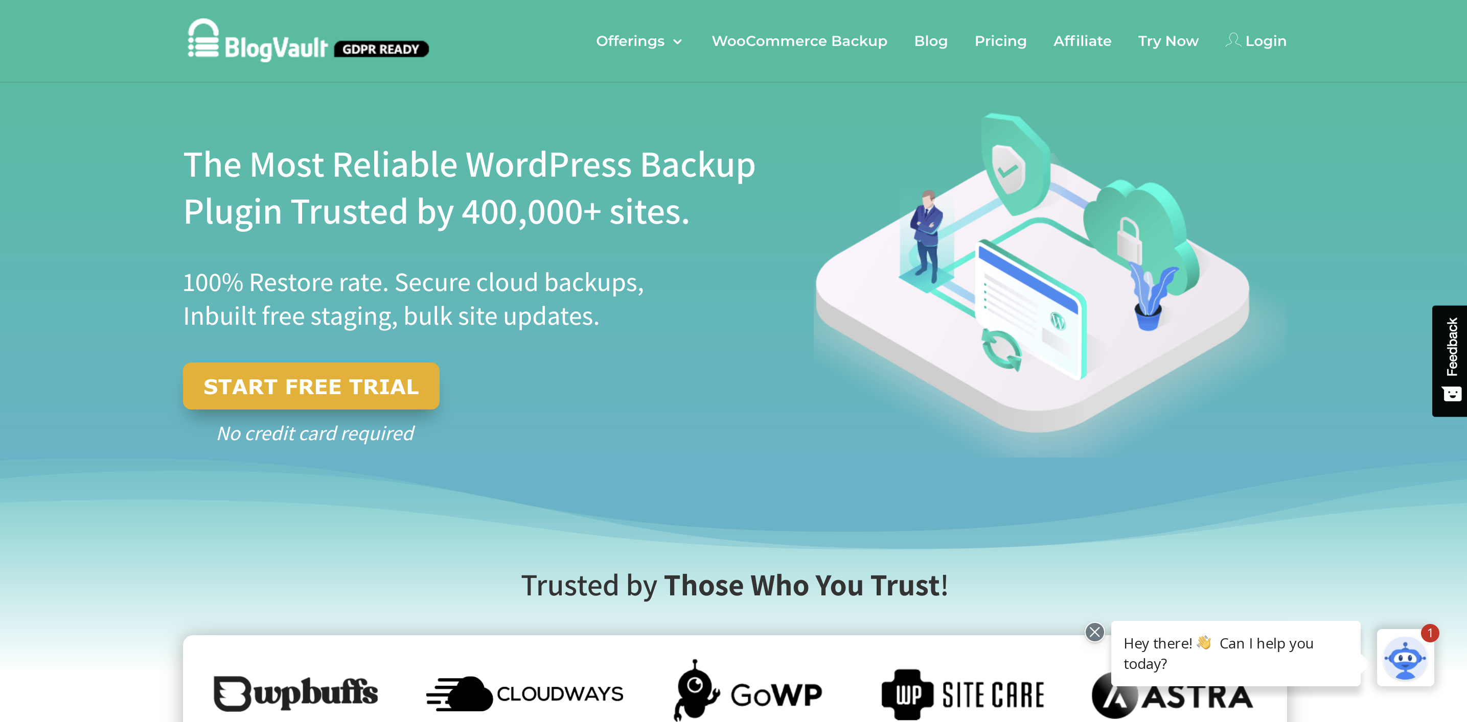 BlogVault 홈페이지